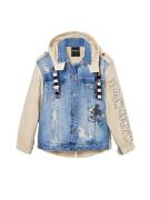 Desigual Overgangsjakke 'Mickey Mouse'  beige / blue denim / pitaya / sort