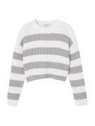 Pull&Bear Pullover  lysegrå / hvid