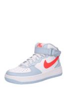 Nike Sportswear Sneakers 'Air Force 1 Mid EasyOn'  pastelblå / brandrød / hvid