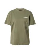 NAPAPIJRI Shirts 'S-FABER'  mørkegrøn / orange / hvid