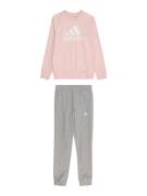 ADIDAS SPORTSWEAR Træningsdragt 'Essentials'  grå-meleret / lys pink / hvid