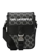 Karl Lagerfeld Skuldertaske 'KLASSIK'  grå / sort / hvid