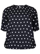 Zizzi Bluse 'ESELI'  sort / hvid