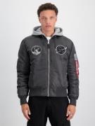 ALPHA INDUSTRIES Overgangsjakke 'MA-1 VF'  mørkegrå / grå-meleret / sort / hvid