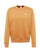 Nike Sportswear Sweatshirt 'CLUB Fleece'  lyseorange / hvid