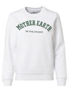 92 The Studio Sweatshirt 'Mother Earth'  mørkegrøn / hvid