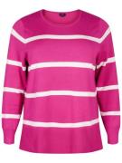 Zizzi Pullover 'Cacarrie'  pink / hvid