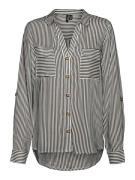 VERO MODA Bluse 'VMBUMPY'  choko / hvid