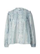 River Island Bluse  pastelblå / hvid