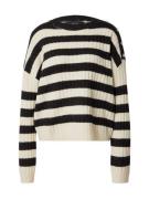 VERO MODA Pullover 'VMElya'  lysebeige / sort