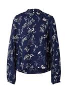 mbym Bluse 'Aliey'  blå / navy / oliven / hvid