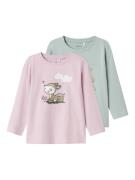 NAME IT Bluser & t-shirts 'NMFVix'  guld / pastelgrøn / rosé / hvid