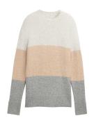 TOM TAILOR DENIM Pullover  beige-meleret / grå-meleret / hvid-meleret