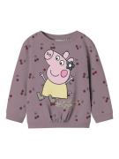 NAME IT Sweatshirt 'NMFDAMMA PEPPA'  lysegul / lysviolet / lyserød / mørkerød