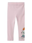 NAME IT Leggings 'Dyri Pawpatrol'  lyseblå / lyserød / sort / hvid