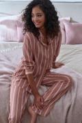 LASCANA Pyjamas  brun / aubergine / lys pink / hvid