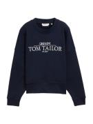 TOM TAILOR DENIM Sweatshirt  mørkeblå / hvid