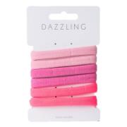 Dazzling Hår 6-pack Hair Ties Pink