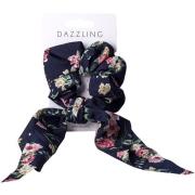 Dazzling Hår Scrunchie Tail Flowers Blue