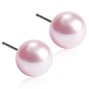 Blomdahl Natural Titanium  Light Rose Pearl 6 mm