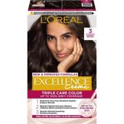 Loreal Paris Excellence Crème Triple Care Color 3 Darkest Brown