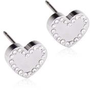 Blomdahl Silver Titanium Brilliance Sweetheart 8 mm, Crystal