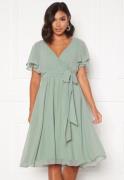 Goddiva Flutter Chiffon Dress Sage Green XS (UK8)