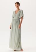 Bubbleroom Occasion Butterfly Sleeve Chiffon Gown Dusty green 34