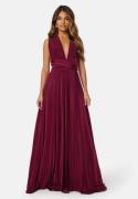 Goddiva Multi Tie Maxi Dress Berry XXS (UK6)