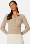 BUBBLEROOM Zadie knitted cardigan Beige melange L