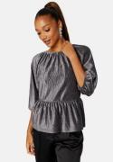 Happy Holly Perline puff sleeve top Silver 40/42