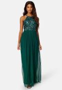 AngelEye High Neck Sequin Maxi Dress Emerald M (UK12)