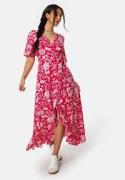 Happy Holly Ellinor long dress Coral red / Patterned 40/42