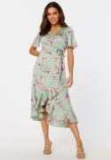 BUBBLEROOM Pauletta Wrap Dress Dusty green / Patterned 38