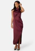 VILA Ellie S/L Midi Wrinkle Dress Burgundy 36