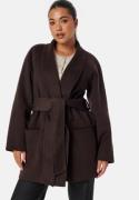 BUBBLEROOM Lilah Belted Wool Coat Brown M