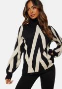 Object Collectors Item Ray L/S KNit Rollneck Pullover Black Pattern:Sandsh S