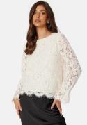 YAS Perla LS Lace Top Whitecap Grey XL