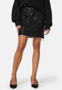 VILA Vistara Sequin Mini Skirt Black M