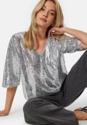 VILA Visala S/S Sequins Top Siver Detail: sequin 42