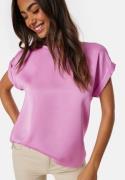 VILA Ellette S/S Satin Top Pastel Lavender 38