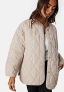 Pieces Stella Quilted Jacket Silver Grey M