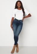 ONLY Blush Life Mid Ank Raw Jeans Dark Blue Denim S/32