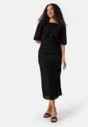 Bubbleroom Occasion Balloon Sleeve Bow Midi Dress Black 42