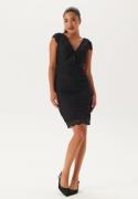 Bubbleroom Occasion V-neck short lace Dress Black 34