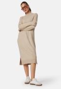 VILA Ril Crew Neck Midi Dress Natural Melange S