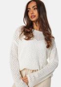 BUBBLEROOM Crochet Knitted Long Sleeve Top Offwhite XS