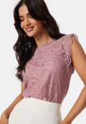 Pieces Olline SL Lace Top Woodrose L