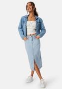 Happy Holly Denim Midi Slit Skirt Light blue 36