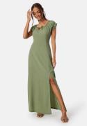 Happy Holly Structure Maxi Slit Dress Dusty green 44/46